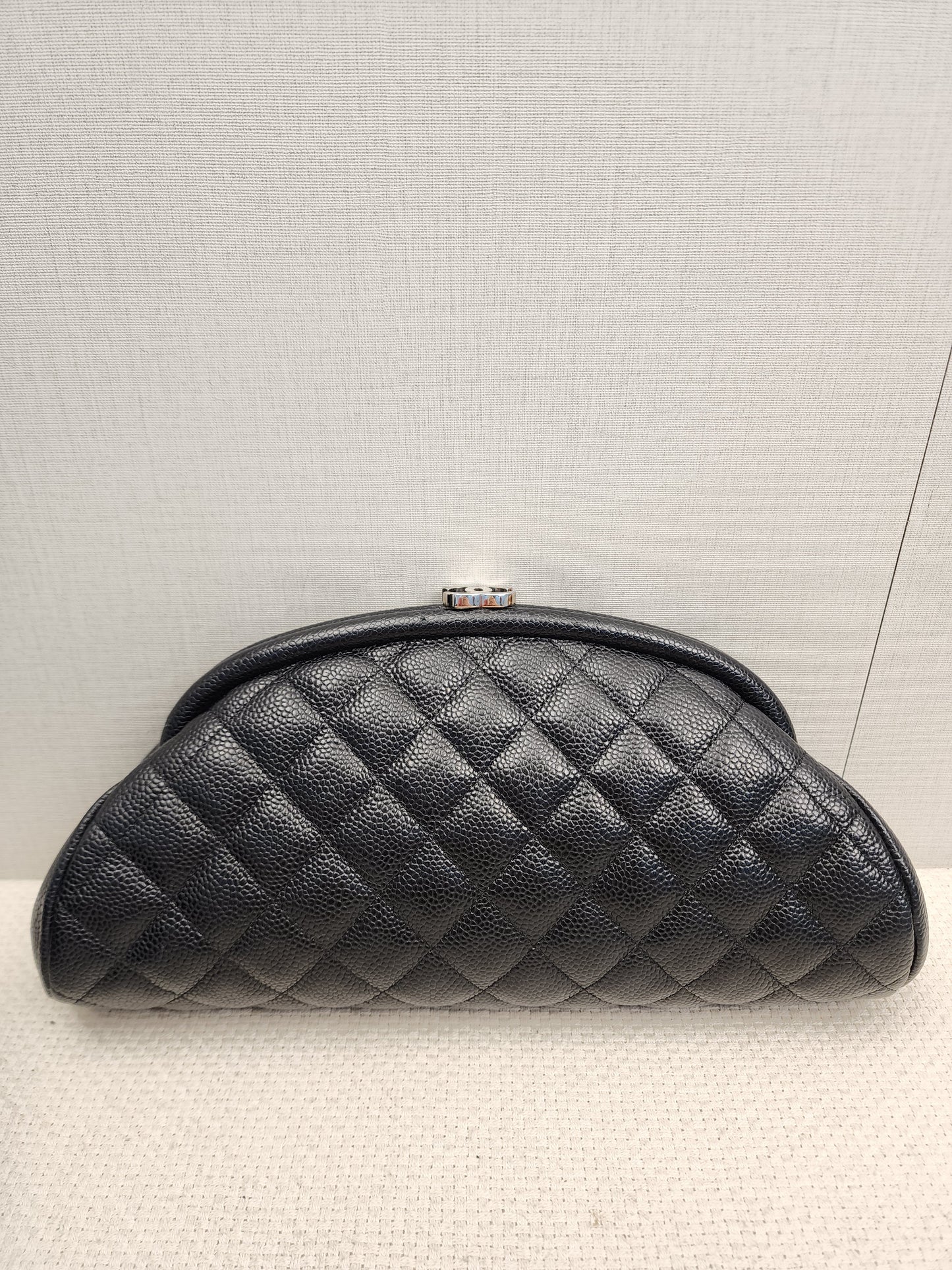 Chanel Black Caviar Timeless Clutch Bag (SHW)