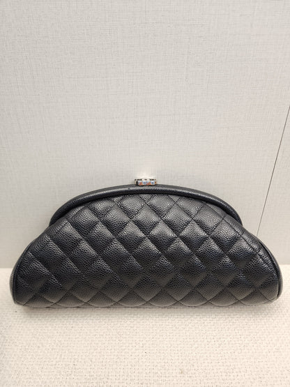 Chanel Black Caviar Timeless Clutch Bag (SHW)