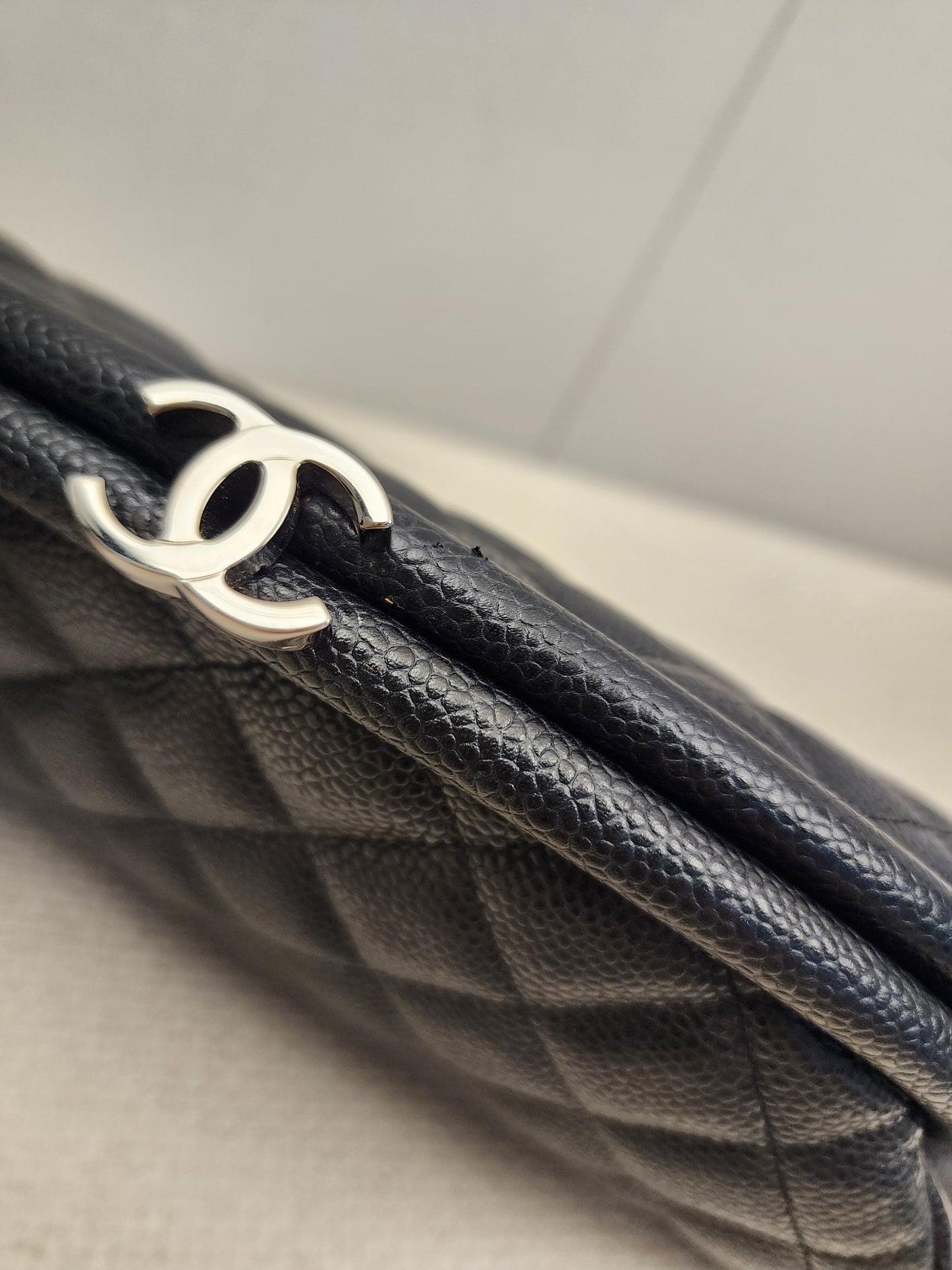 Chanel Black Caviar Timeless Clutch Bag (SHW)