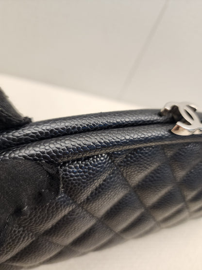 Chanel Black Caviar Timeless Clutch Bag (SHW)