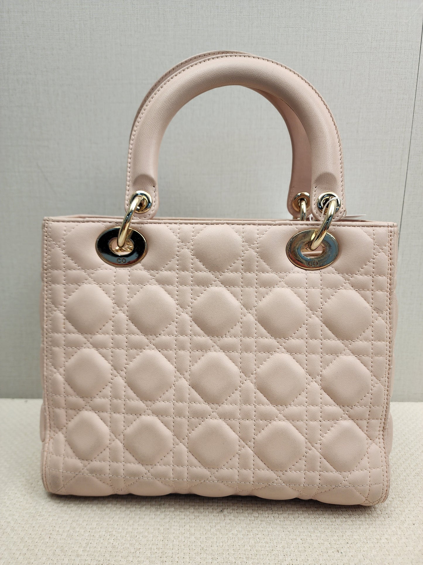 Dior Light Pink Lambskin Medium Lady D (LGHW)