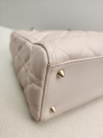 Dior Light Pink Lambskin Medium Lady D (LGHW)