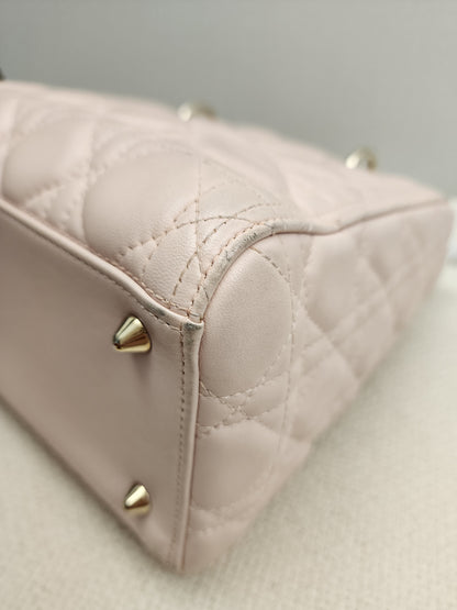 Dior Light Pink Lambskin Medium Lady D (LGHW)