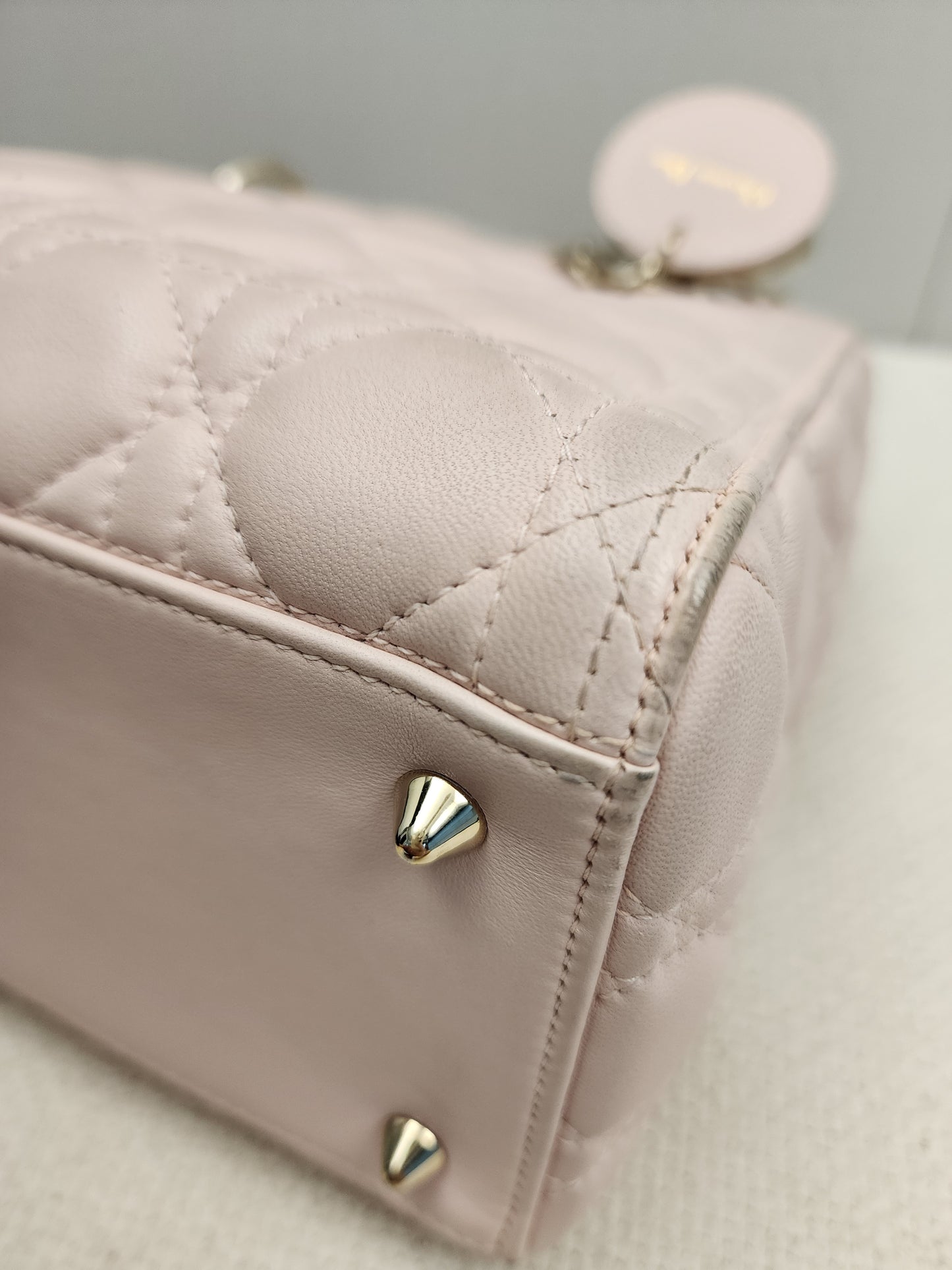 Dior Light Pink Lambskin Medium Lady D (LGHW)