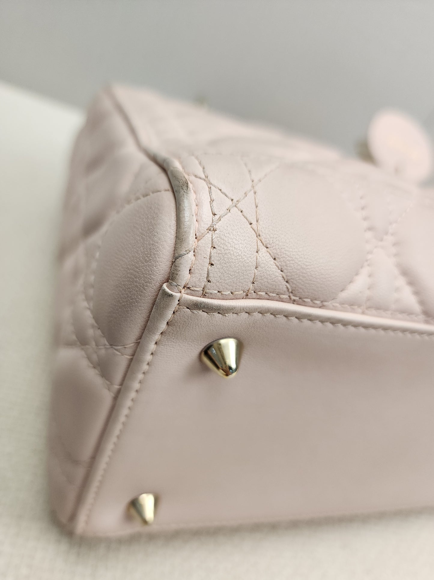 Dior Light Pink Lambskin Medium Lady D (LGHW)