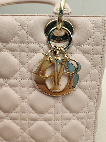 Dior Light Pink Lambskin Medium Lady D (LGHW)