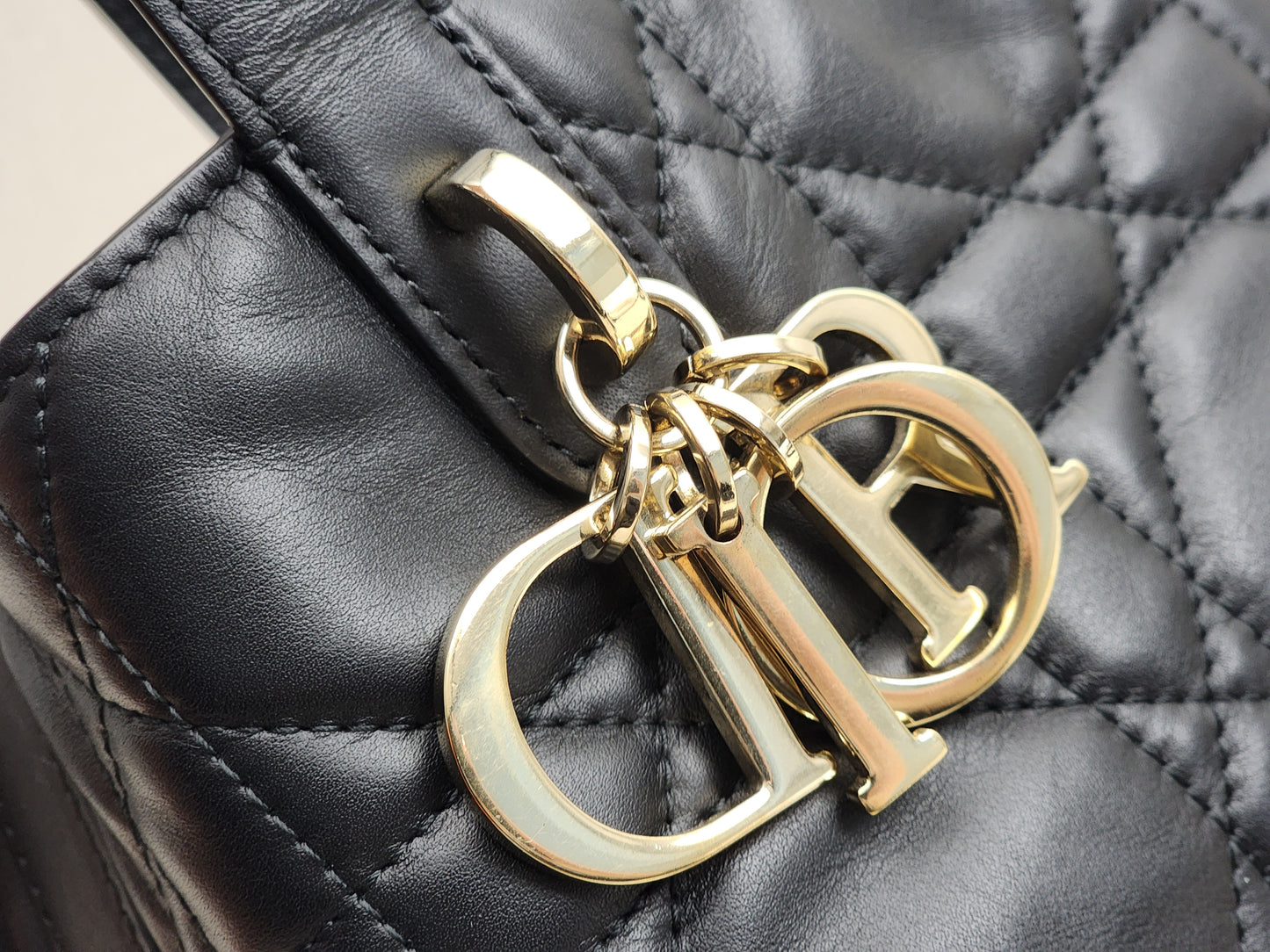 Dior Black Calfskin Small Toujours Vertical Tote Bag (LGHW)