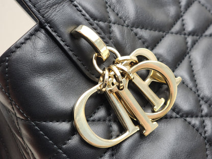 Dior Black Calfskin Small Toujours Vertical Tote Bag (LGHW)