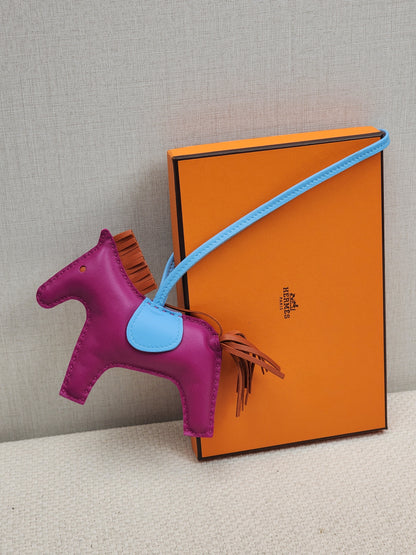 Hermes Rose Pourpre / Celeste / Cornaline Rodeo MM