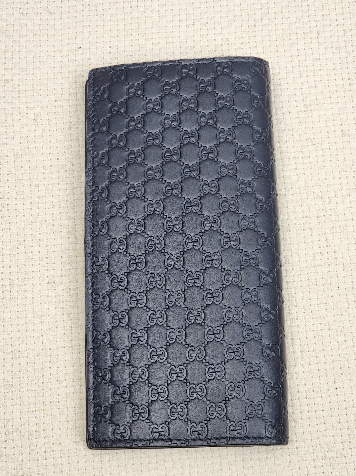 Gucci Navy Microguccisima Bifold Long Wallet