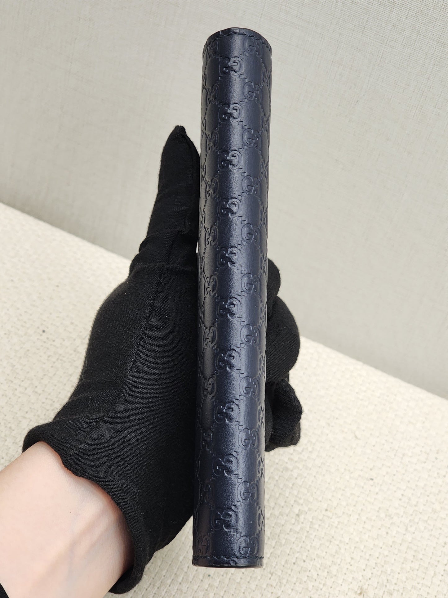 Gucci Navy Microguccisima Bifold Long Wallet