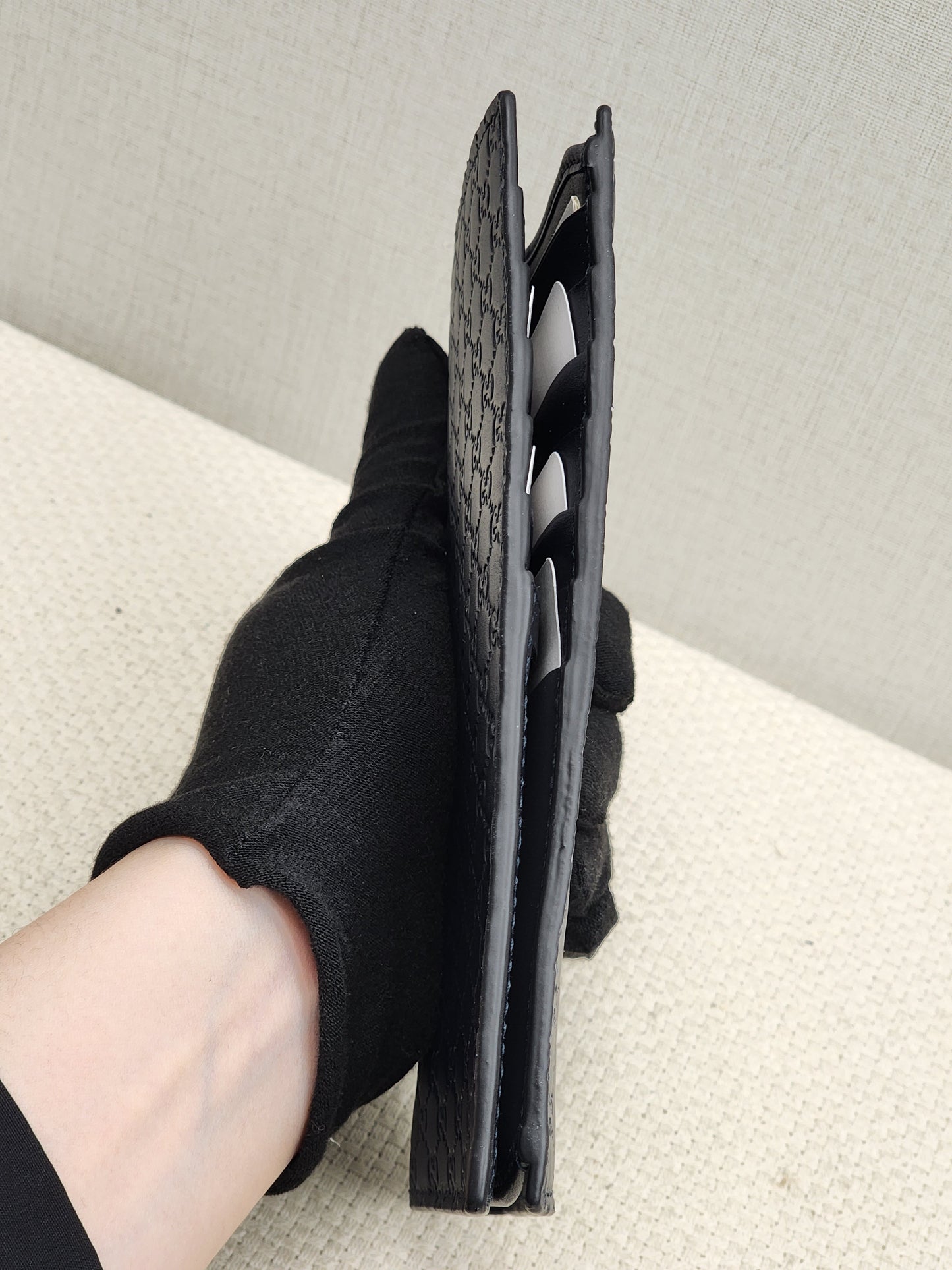 Gucci Navy Microguccisima Bifold Long Wallet