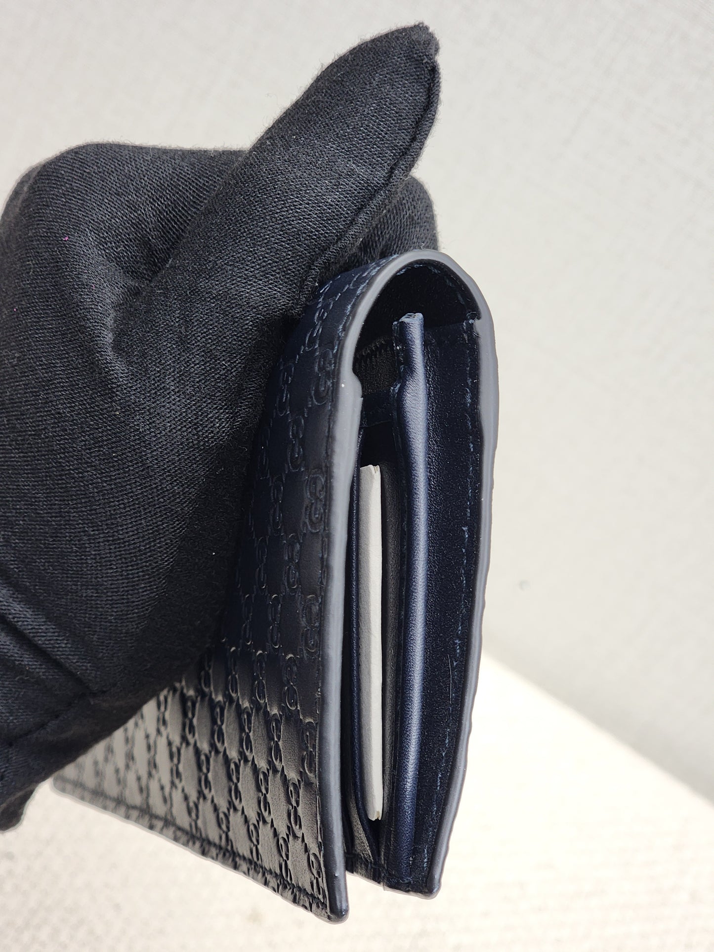 Gucci Navy Microguccisima Bifold Long Wallet