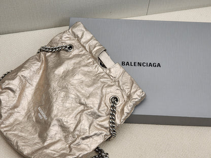 Balenciaga Metallic Light Gold Calfskin Small Trash Tote (SHW)