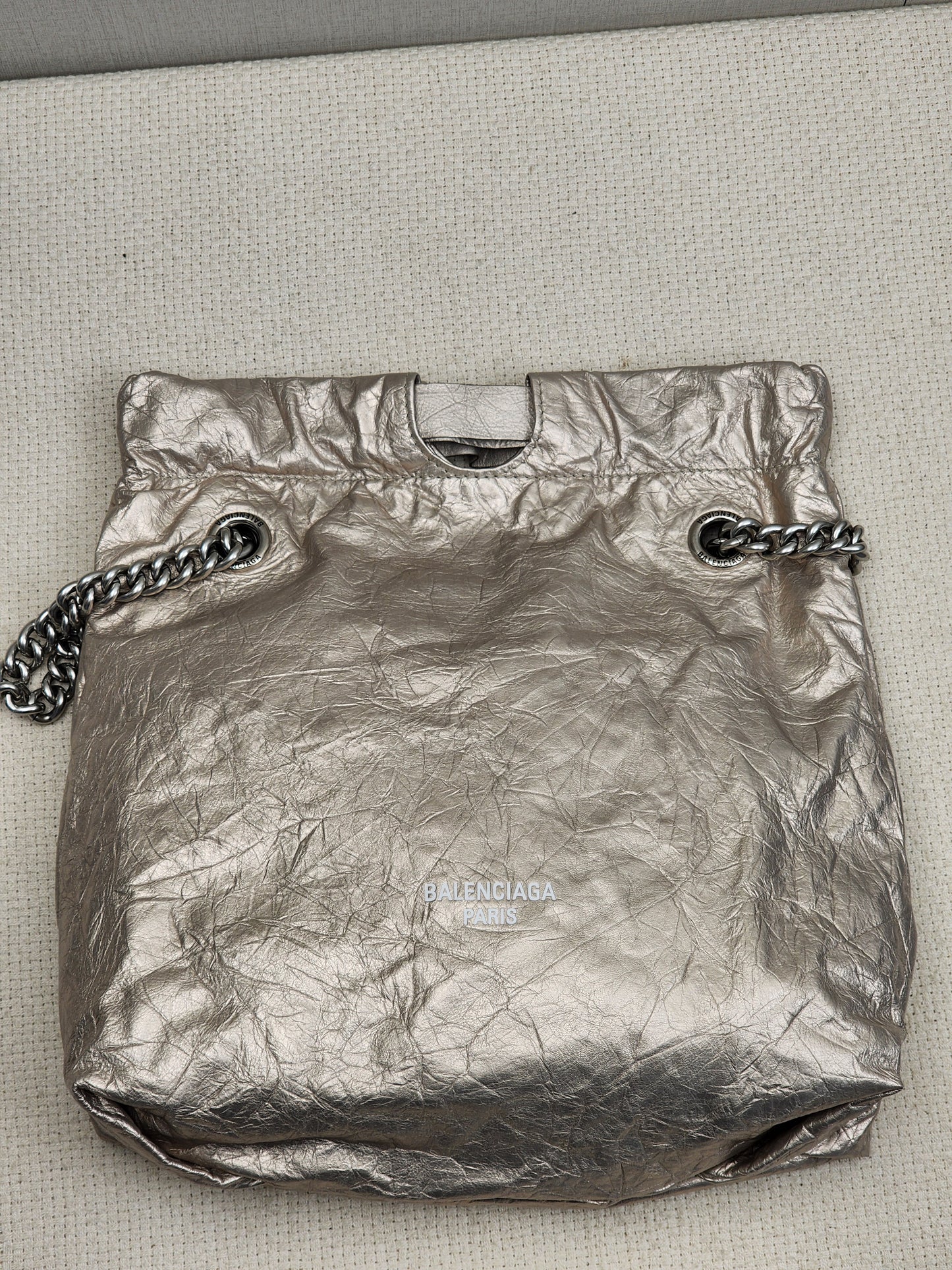 Balenciaga Metallic Light Gold Calfskin Small Trash Tote (SHW)