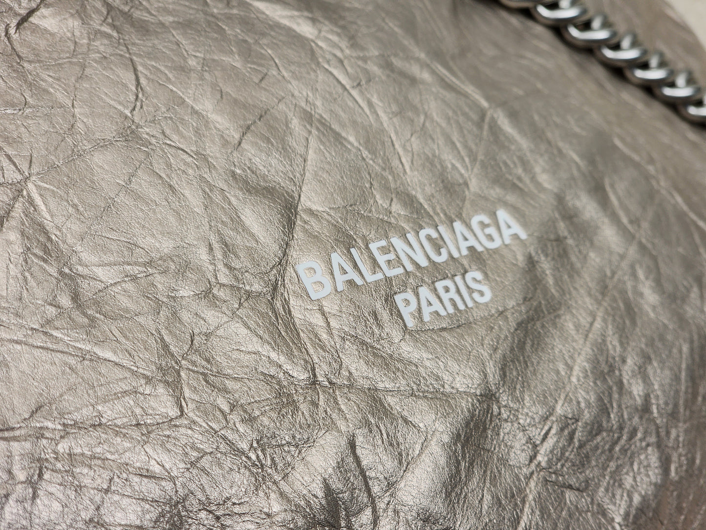 Balenciaga Metallic Light Gold Calfskin Small Trash Tote (SHW)