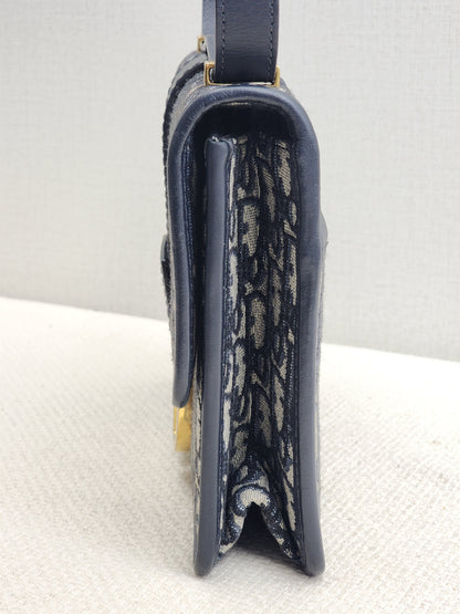 Dior Navy Oblique 30 Montaigne Bag (GHW)
