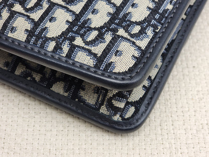 Dior Navy Oblique 30 Montaigne Bag (GHW)