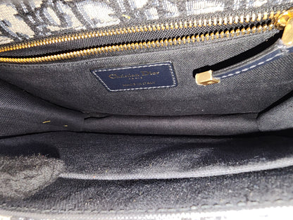 Dior Navy Oblique 30 Montaigne Bag (GHW)