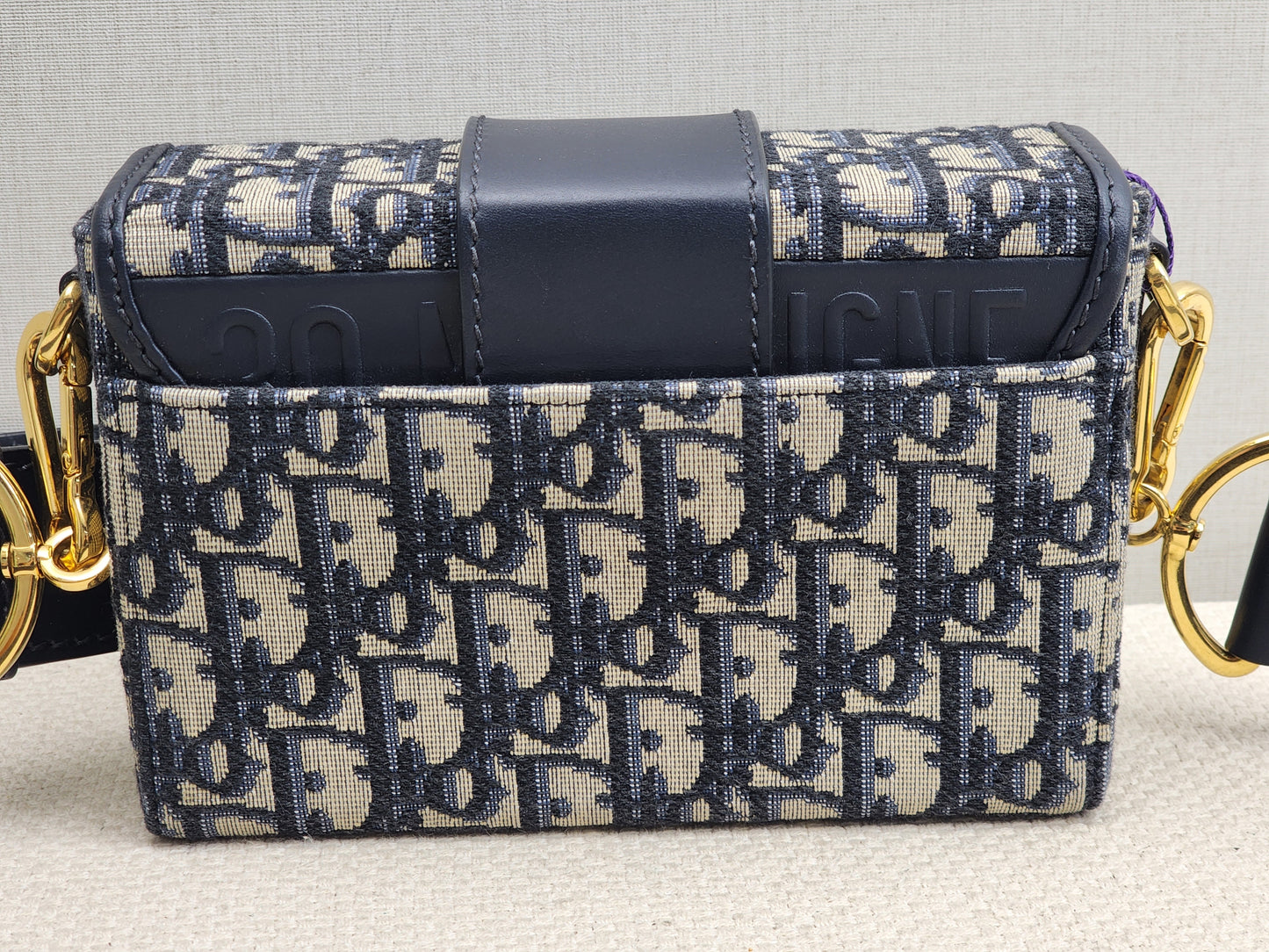 Dior Navy Oblique 30 Montaigne Box (GHW)