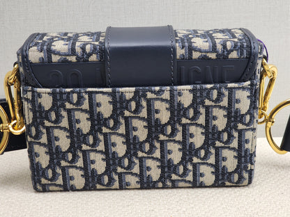 Dior Navy Oblique 30 Montaigne Box (GHW)