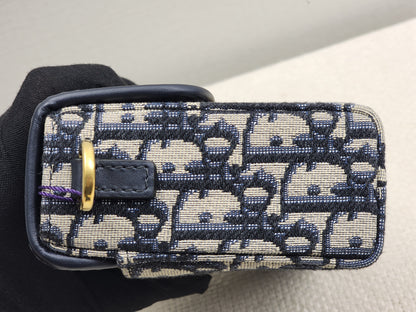 Dior Navy Oblique 30 Montaigne Box (GHW)