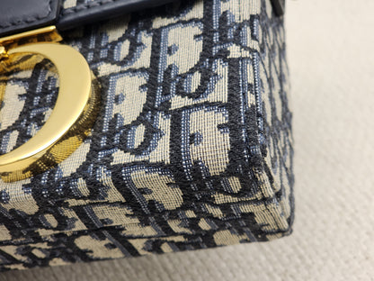 Dior Navy Oblique 30 Montaigne Box (GHW)