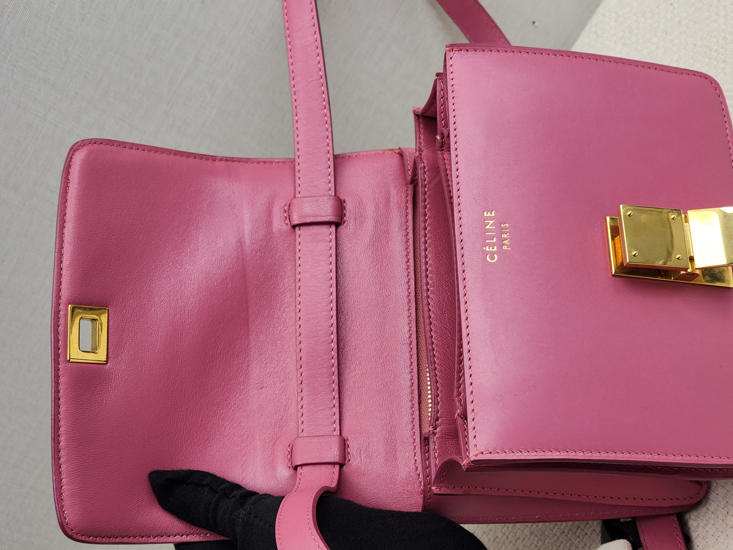 Celine Pink Calfskin Teen Classic Box