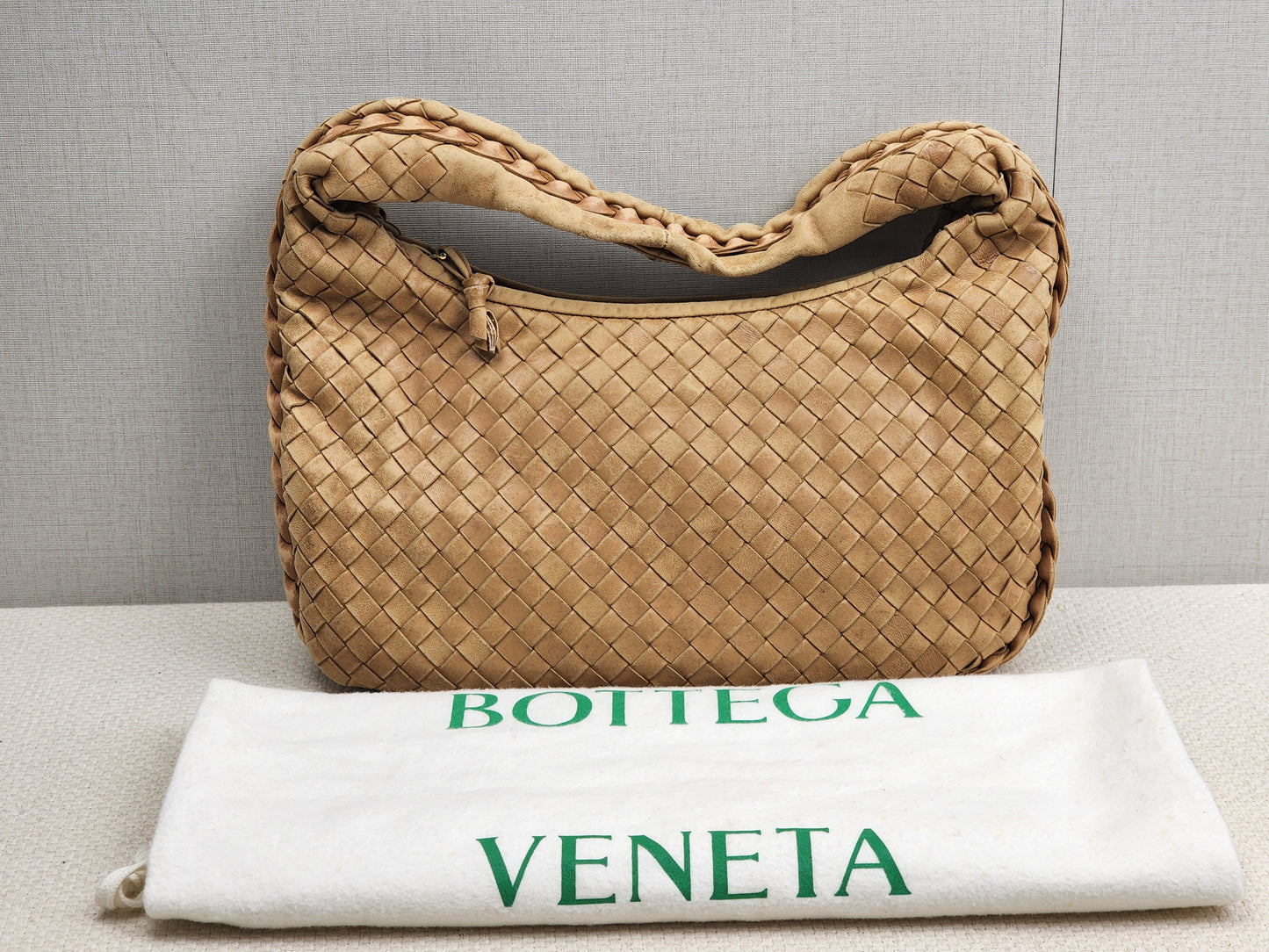 Bottega Veneta Light Brown Intrecciato Mini Hobo