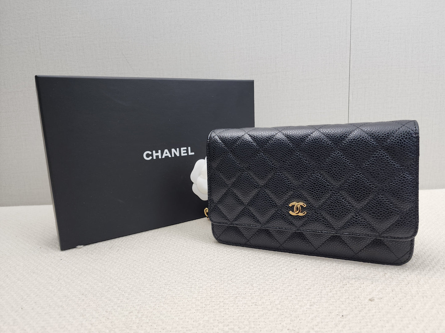 Chanel Black Caviar Classic WOC (GHW)