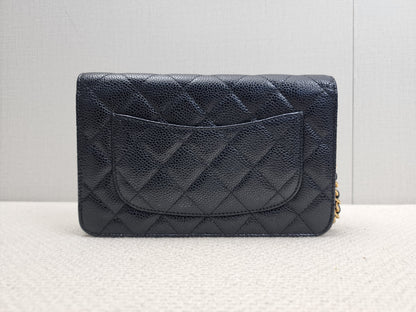 Chanel Black Caviar Classic WOC (GHW)
