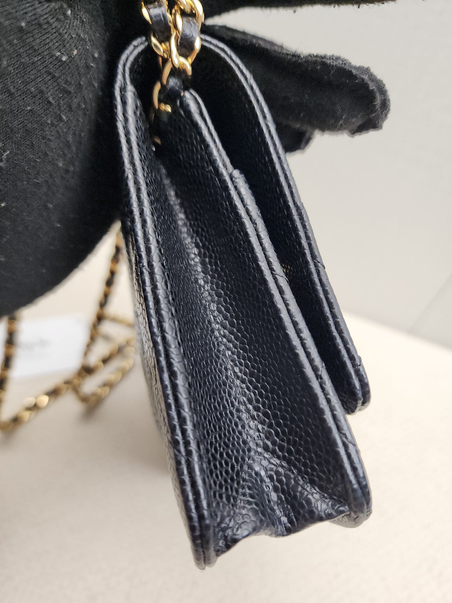 Chanel Black Caviar Classic WOC (GHW)