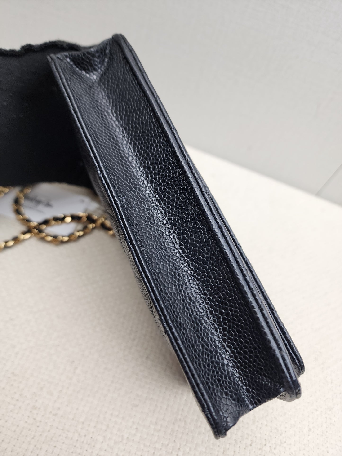 Chanel Black Caviar Classic WOC (GHW)