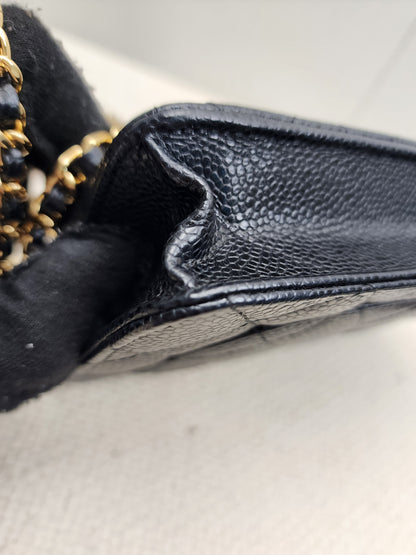 Chanel Black Caviar Classic WOC (GHW)
