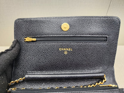 Chanel Black Caviar Classic WOC (GHW)