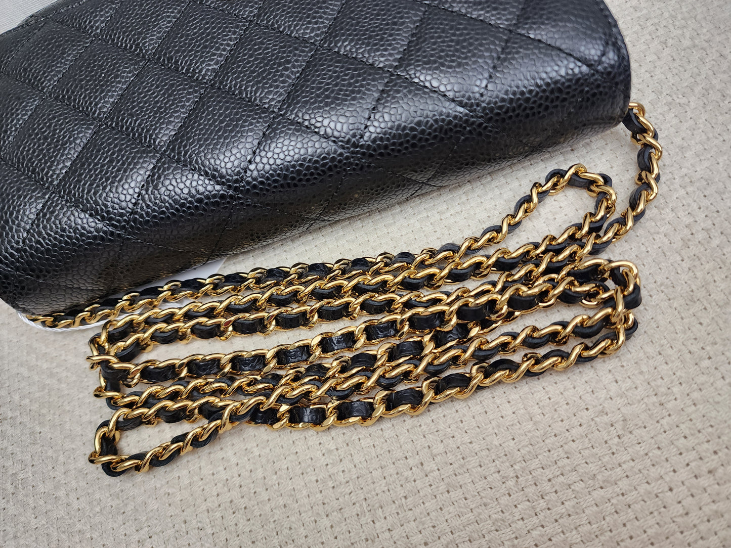Chanel Black Caviar Classic WOC (GHW)