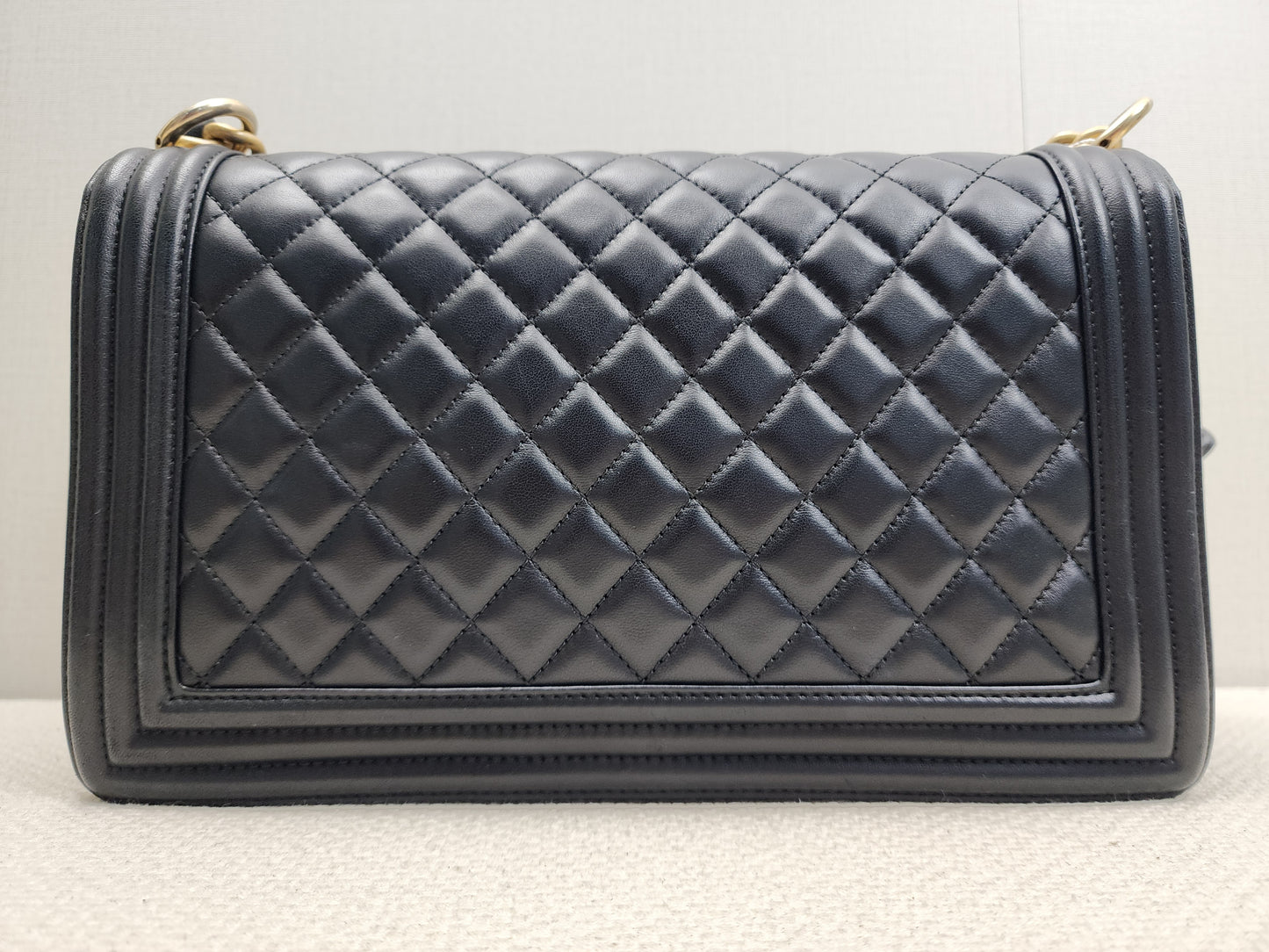 Chanel Black Lambskin New Medium Boy (GHW)