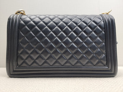 Chanel Black Lambskin New Medium Boy (GHW)