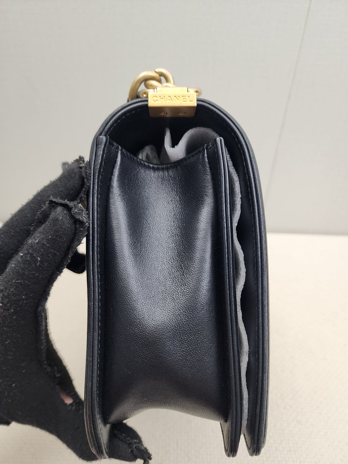 Chanel Black Lambskin New Medium Boy (GHW)