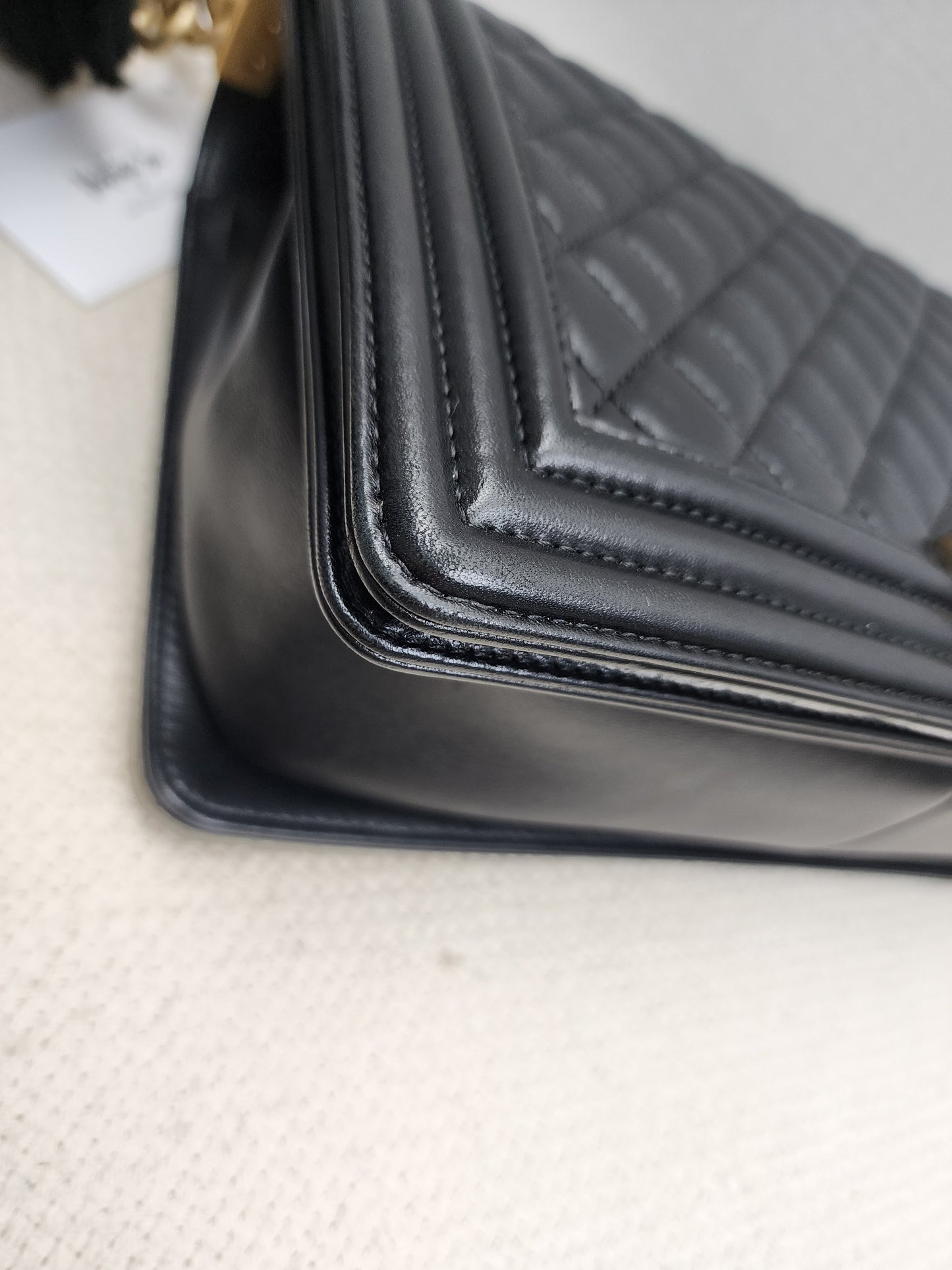 Chanel Black Lambskin New Medium Boy (GHW)