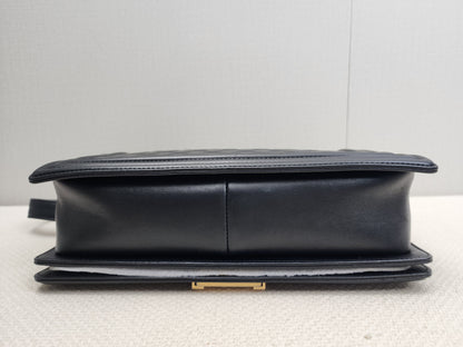 Chanel Black Lambskin New Medium Boy (GHW)