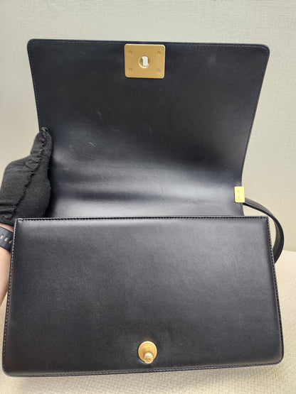 Chanel Black Lambskin New Medium Boy (GHW)