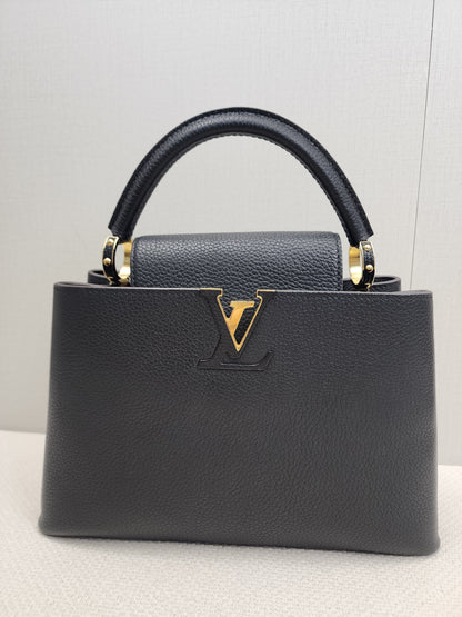 LV Black Taurillon Capucines PM