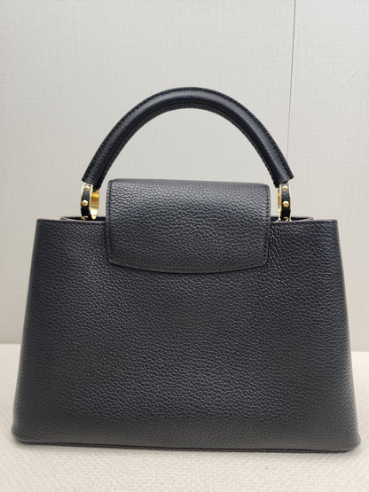 LV Black Taurillon Capucines PM