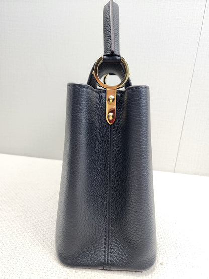 LV Black Taurillon Capucines PM