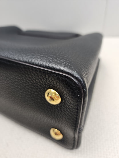 LV Black Taurillon Capucines PM
