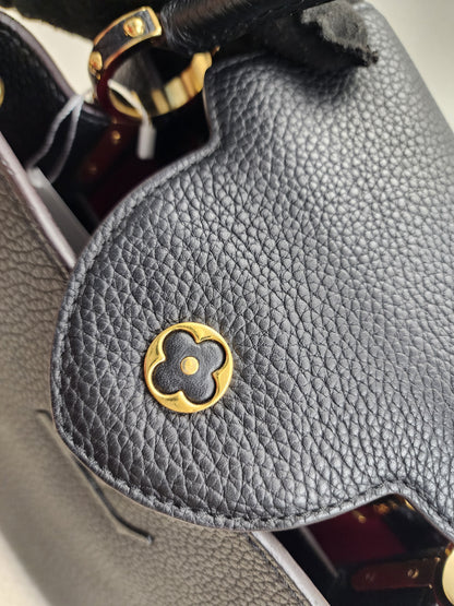 LV Black Taurillon Capucines PM