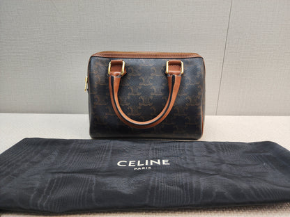 Celine Triomphe Canvas Small Boston Bag