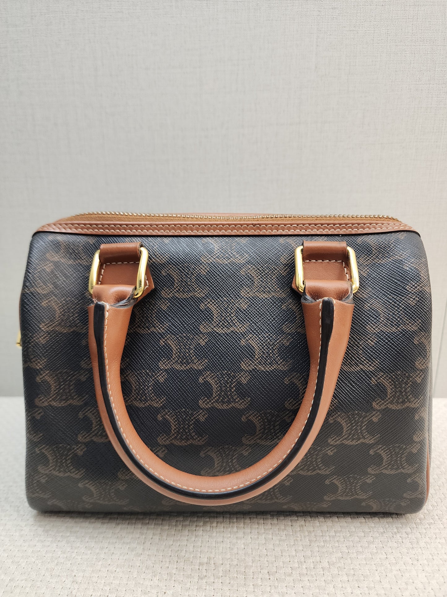 Celine Triomphe Canvas Small Boston Bag