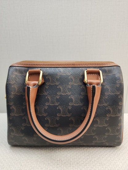 Celine Triomphe Canvas Small Boston Bag